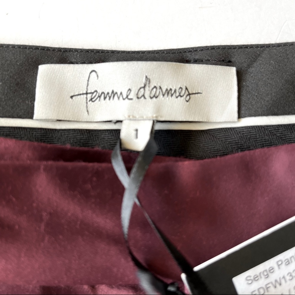 Femmes D’armes Bordeaux Satin Pants - Picture 7 of 10